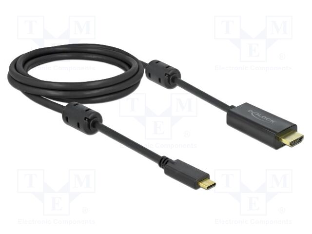 Cable; HDMI plug,USB C plug; HDMI 2.0,High Speed; Len: 2m; black