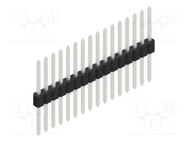 Connector: pin strips; pin header; male; PIN: 16; 1.27mm; THT; 1x16