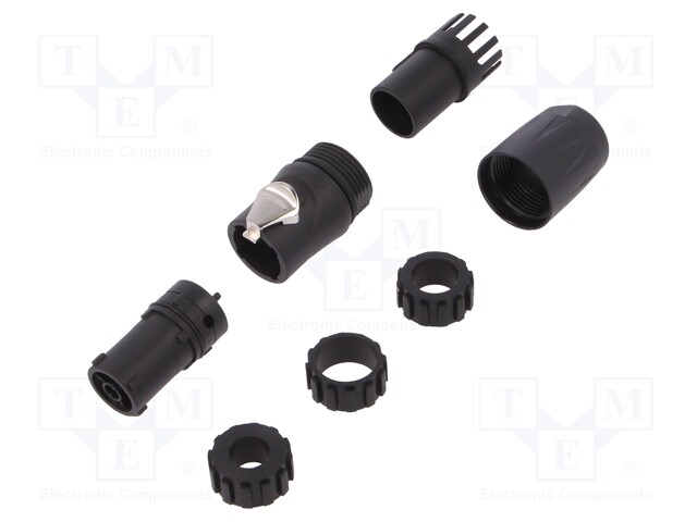 Plug; loudspeaker; female; PIN: 3; for cable; 16A; 250V; Series: HPT