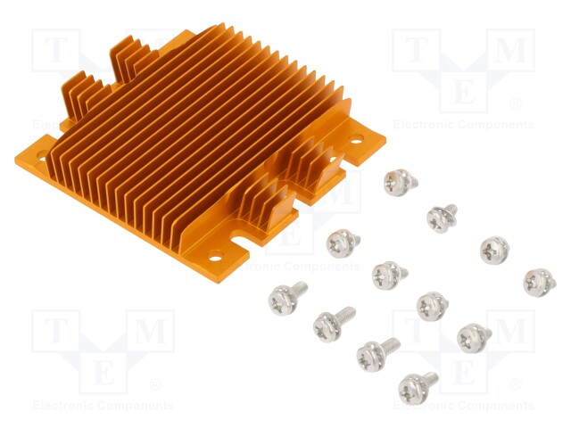 Heatsink: extruded; grilled; golden; L: 58mm; W: 61mm; H: 11.4mm
