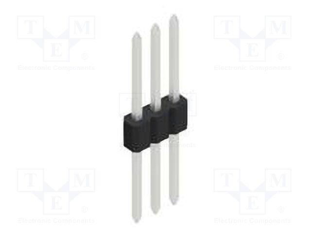 Connector: pin strips; pin header; male; PIN: 3; 1.27mm; THT; 1x3
