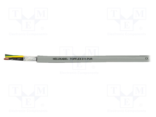 Wire: servo drive; TOPFLEX®611-PUR; 4G1,5mm2; PUR; grey; stranded