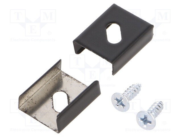 Flexible mounting plate Z; black; stainless steel