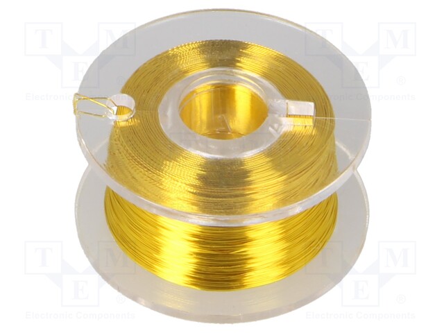 Silver plated copper wires; 0.1mm; yellow; Cu,silver plated
