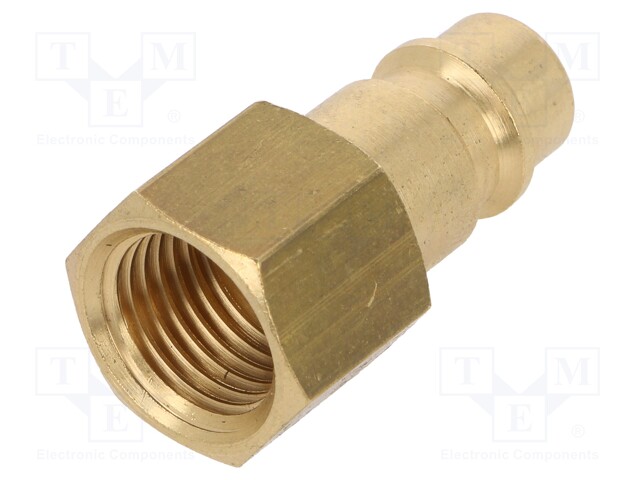 Thread plug-in EURO; nipple; brass; Int.thread: 1/4"