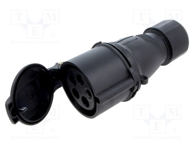 Connector: AC supply 3-phase; plug; female; straight; for cable