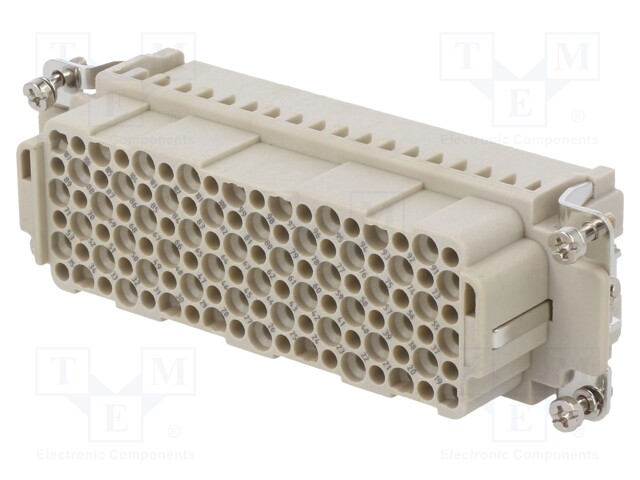 Connector: HDC; contact insert; female; DDD; PIN: 108; 108+PE; 10A