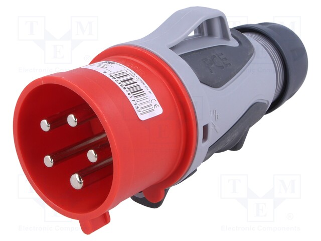 Connector: AC supply 3-phase; plug; male; 32A; 400VAC; IP44; PIN: 5