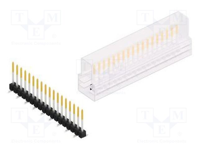 Connector: pin strips; pin header; male; PIN: 18; 2.54mm; SMT; 1x18