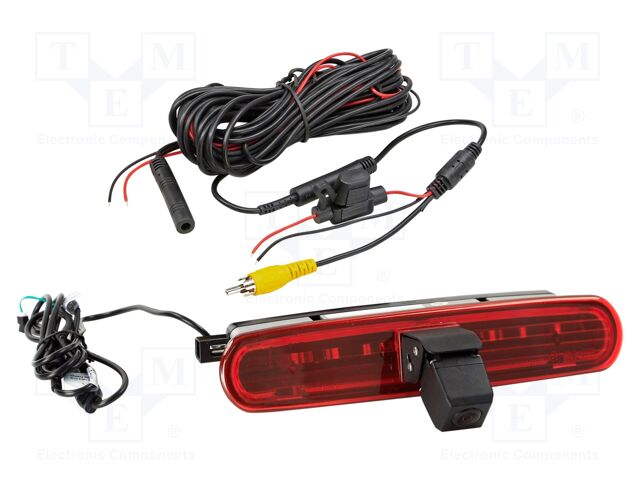 Rear view camera; 115°; black,red; 12VDC; Kit: camera; push-in