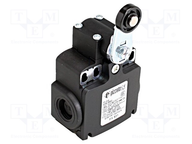 Limit switch; lever R 35mm, plastic roller Ø18mm; NO + NC; 10A