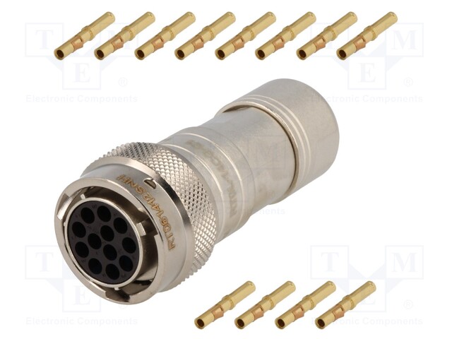 Connector: circular; Series: RT360; plug; female; crimped; PIN: 12