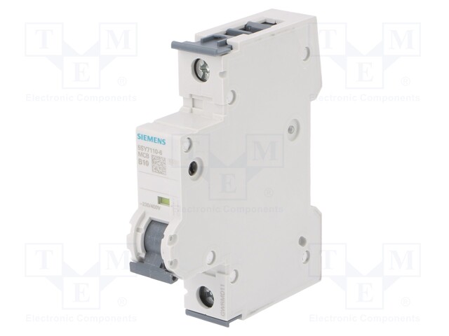 Circuit breaker; 230/400VAC; Inom: 10A; Poles: 1; DIN; Charact: B