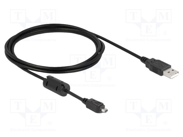 Cable; USB A plug,USB B mini 4pin plug; 1.5m; black
