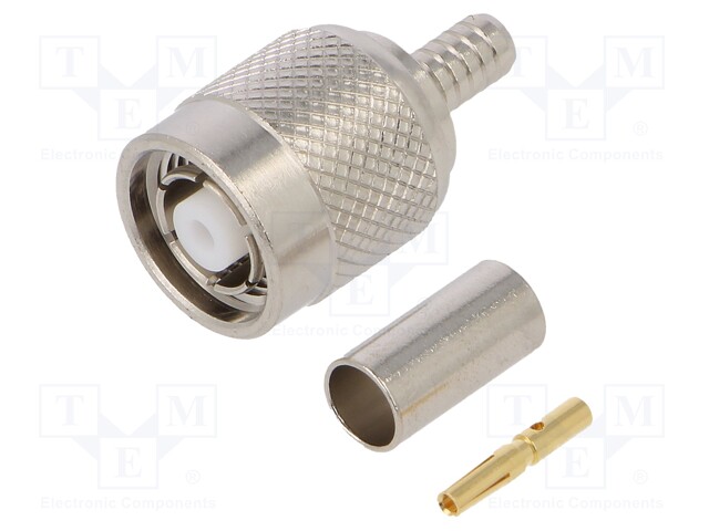 Plug; RP-TNC; reverse,female; straight; 50Ω; crimped; for cable