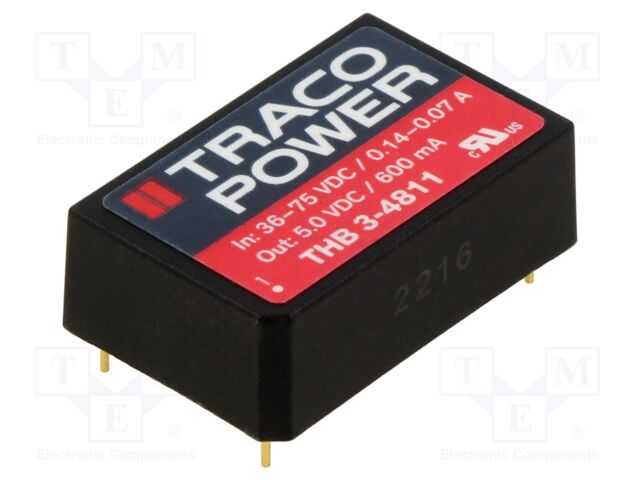 Converter: DC/DC; 3W; Uin: 36÷75V; 5VDC; Iout: 600mA; DIP24; 13g