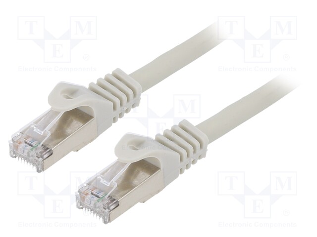 Patch cord; S/FTP; 6a; solid; Cu; LSZH; grey; Len: 10m; 27AWG