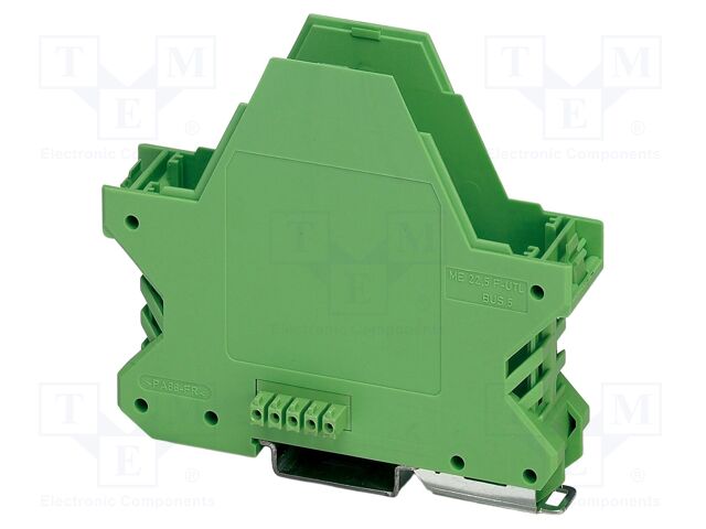 Enclosure base; with terminals; green; UL94V-0; ME 22,5; X: 84.8mm