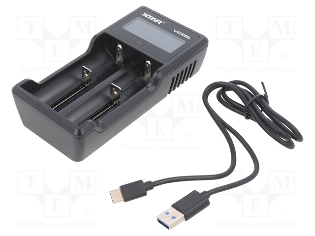 Charger: for rechargeable batteries; Li-Ion,Ni-Cd,Ni-MH; 2A