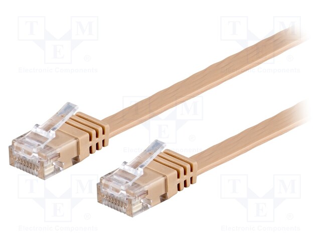 Patch cord; U/UTP; 6; stranded; Cu; PVC; light brown; Len: 3m; 32AWG