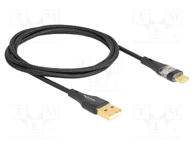 Cable; USB 2.0; USB A plug,USB C plug; 1m; black; 22AWG,30AWG