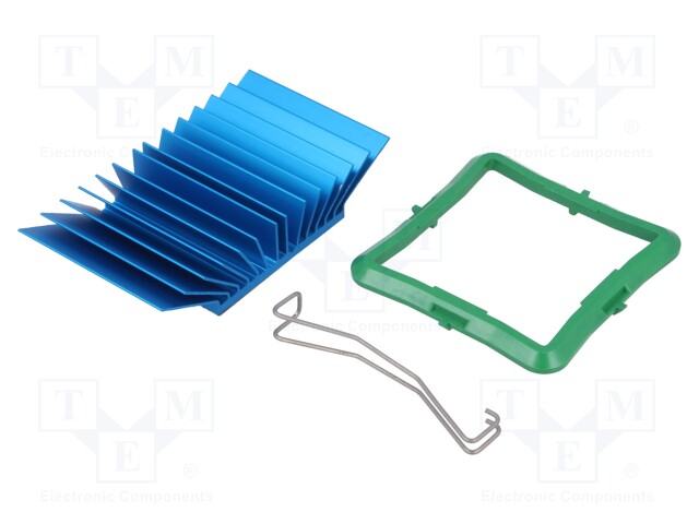 Heatsink: extruded; grilled; blue; L: 40mm; W: 42.5mm; H: 12.5mm