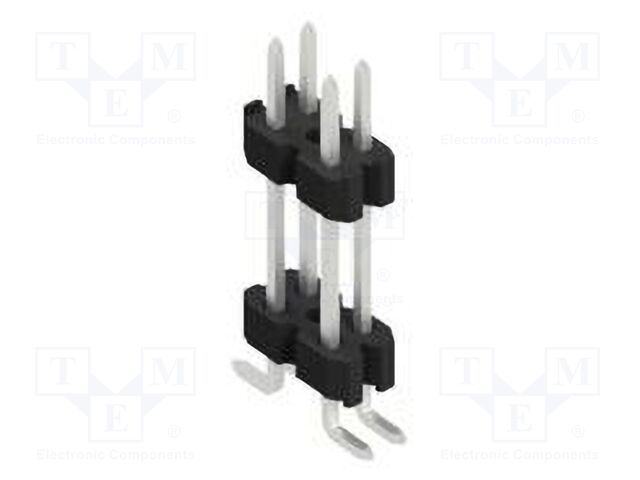 Connector: pin strips; pin header; male; PIN: 4; 1.27mm; SMT; 2x2
