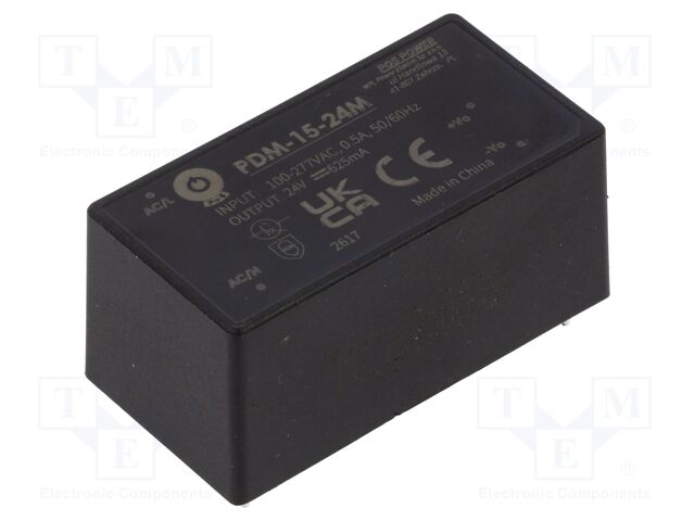Converter: AC/DC; 15W; 85÷305VAC; Usup: 100÷430VDC; Uout: 24VDC