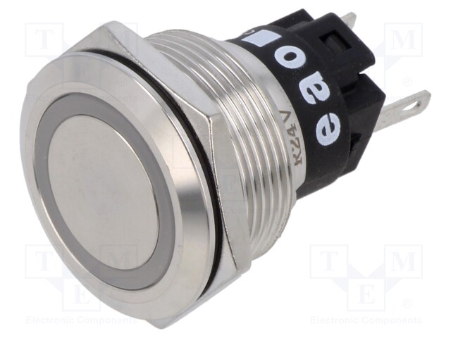 Indicator: LED; flat; red; 24VDC; 24VAC; Ø22mm; Body: silver