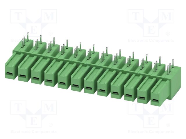 PCB headers, nominal cross section: 6 mm?, color: green, nom