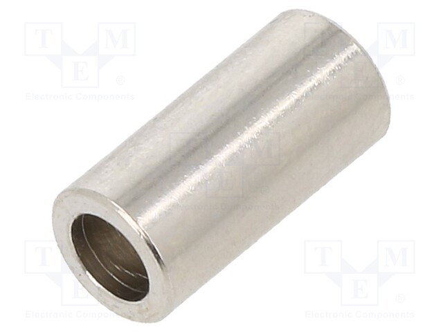 Spacer sleeve; 14.5mm; cylindrical; brass; nickel; Øint: 4.3mm