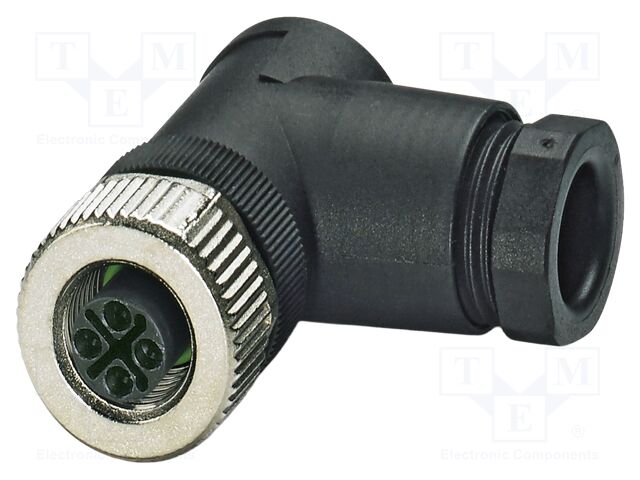 Connector: M12; plug; PIN: 3; 630V; angled; IP67; screw terminal