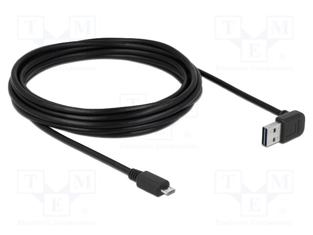 Cable; USB 2.0; gold-plated; 5m; black; 22AWG,26AWG; 480Mbps