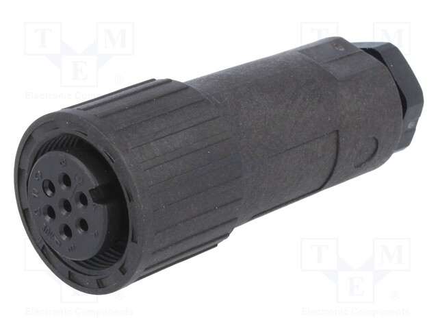 Connector: circular; plug; Series: CM; IP67; PIN: 7(6+1); female; 10A