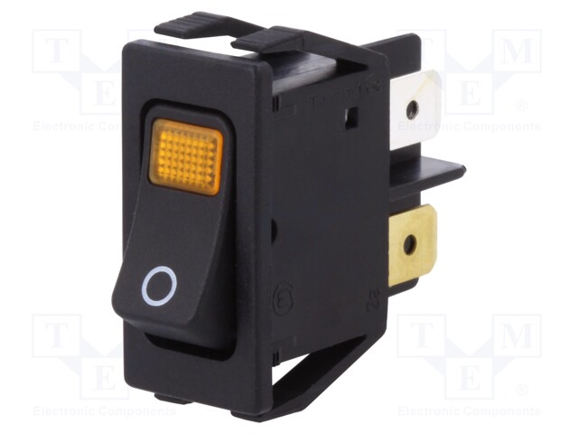 ROCKER; DPST; Pos: 2; OFF-ON; 16A/250VAC; black; IP40; 100mΩ