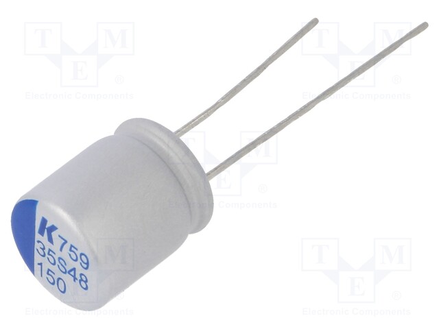 Capacitor: polymer; 150uF; 35VDC; ESR: 30mΩ; A759; THT; ±20%; 2000h