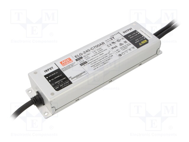 Power supply: switched-mode; LED; 240.1W; 172÷343VDC; 350÷700mA