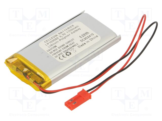 Re-battery: Li-Po; 3.7V; 1700mAh; cables,JST SYP-02T-1 socket