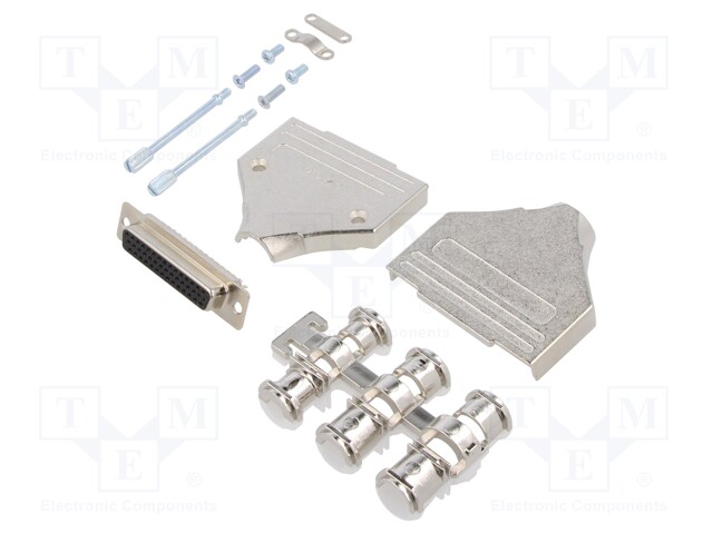 D-Sub HD; PIN: 44; plug; female; for cable; straight; soldering