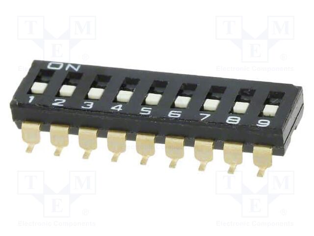 Switch: DIP-SWITCH; Poles number: 9; ON-OFF; 0.025A/24VDC; Pos: 2
