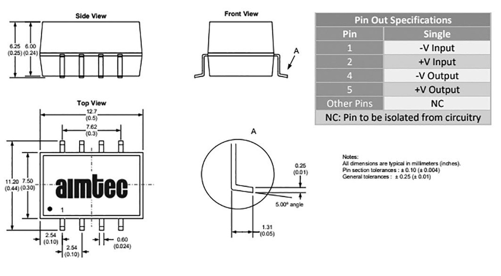 Converter: DC/DC; 1W