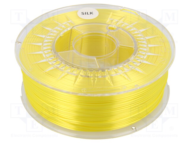 Filament: SILK; 1.75mm; yellow (bright); 225÷245°C; 1kg