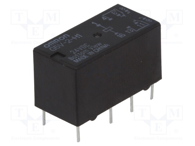 Relay: electromagnetic; DPDT; Ucoil: 24VDC; 0.5A/125VAC; 2A/30VDC