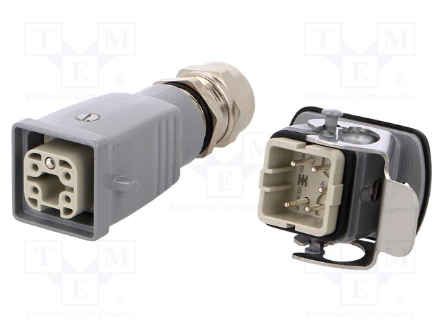 Connector: HDC; male + female; plug + socket; HA; PIN: 5; 4+PE; M20
