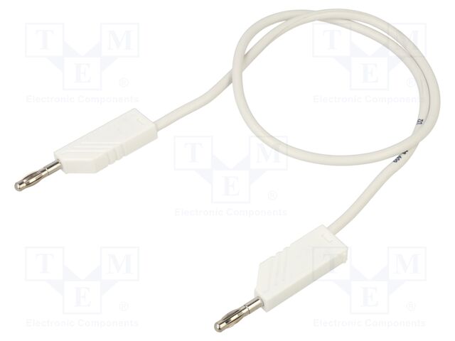 Test lead; 60VDC; 30VAC; 32A; Len: 0.5m; white; Material: brass