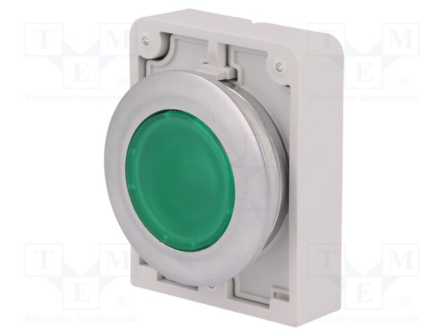 Switch: push-button; Stabl.pos: 1; 30mm; green; M22-FLED,M22-LED