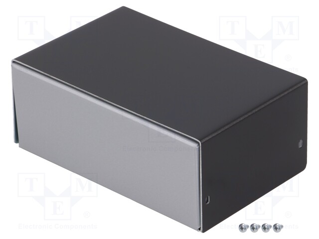 Enclosure: with panel; X: 100mm; Y: 153mm; Z: 63mm; aluminium; silver