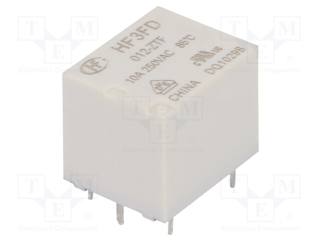 Relay: electromagnetic; SPDT; Ucoil: 12VDC; 10A/250VAC; 10A/28VDC