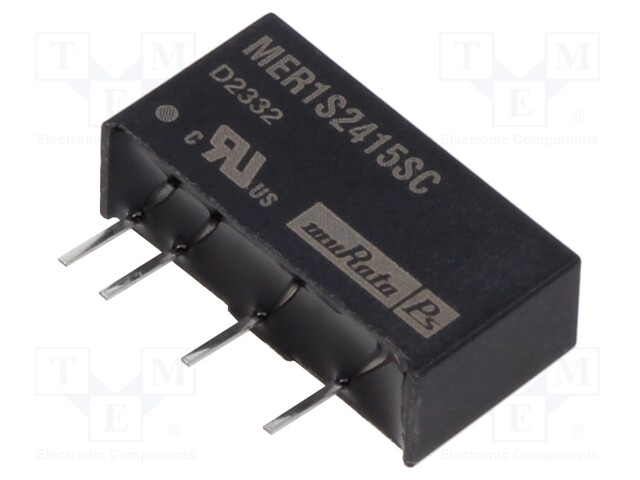 Converter: DC/DC; 1W; Uin: 21.6÷26.4V; Uout: 15VDC; Iout: 67mA; SIP