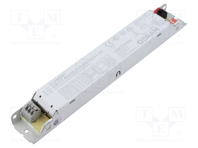 Power supply: switching; LED; 42W; 40÷120VDC; 200÷350mA; IP20; 91%